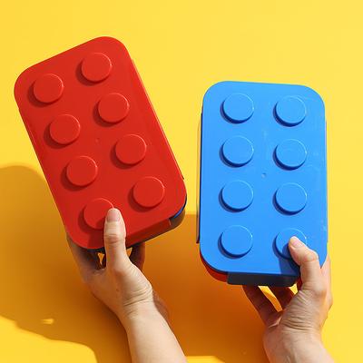 Креативная герметичная коробка для ланча, цветные строительные блоки, коробка для бэнто для детей, студентов, переносная коробка для фруктового салата для пикника на открытом воздухе