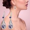 Silver Teardrop Earrings for Women Cubic Zirconia Drop Dangle Earrings Wedding Jewelry Accessory for Brides