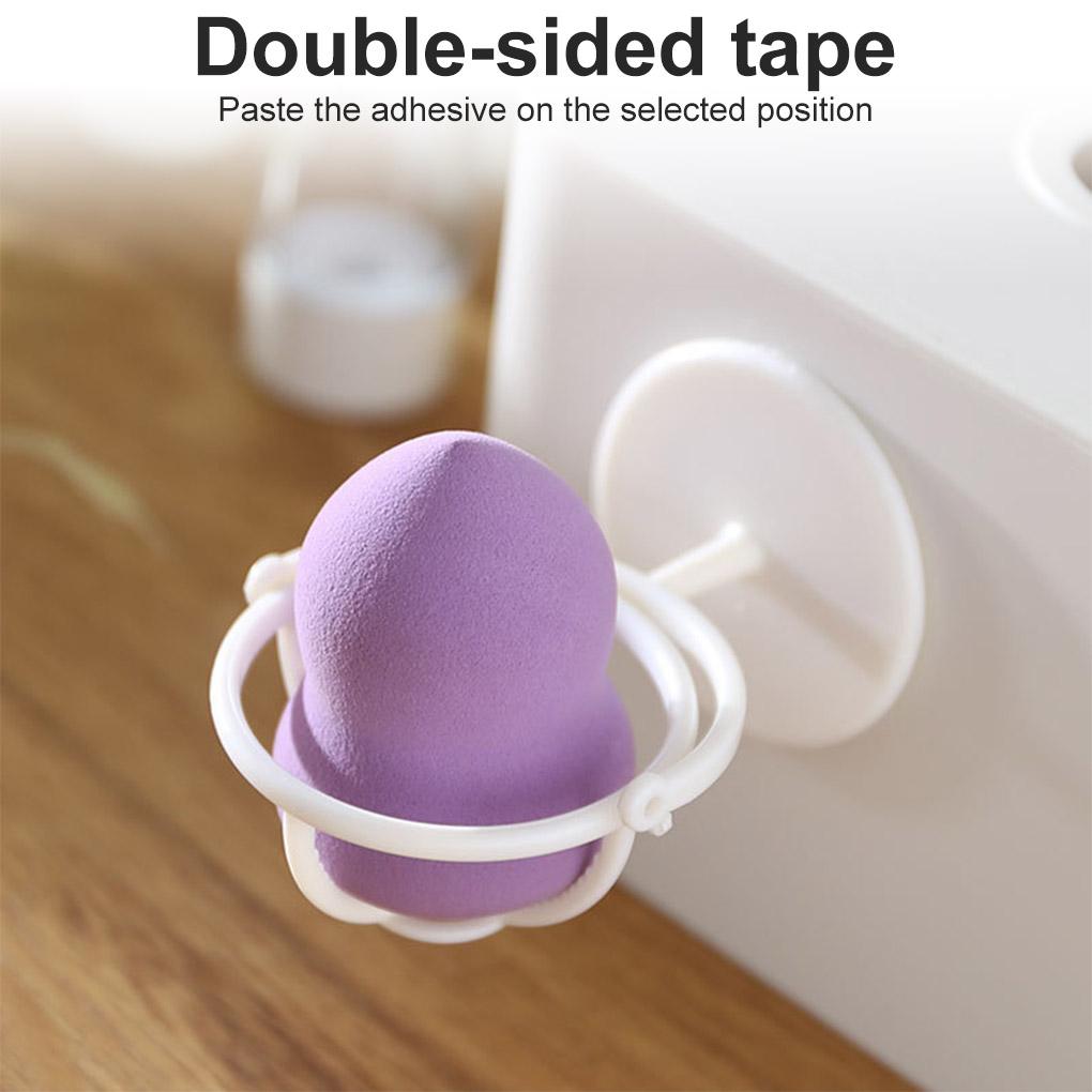 Wall Hanging Sponge Egg Holder Bracket Rotatable Makeup Powder Puff Support Shelf Storage Rack