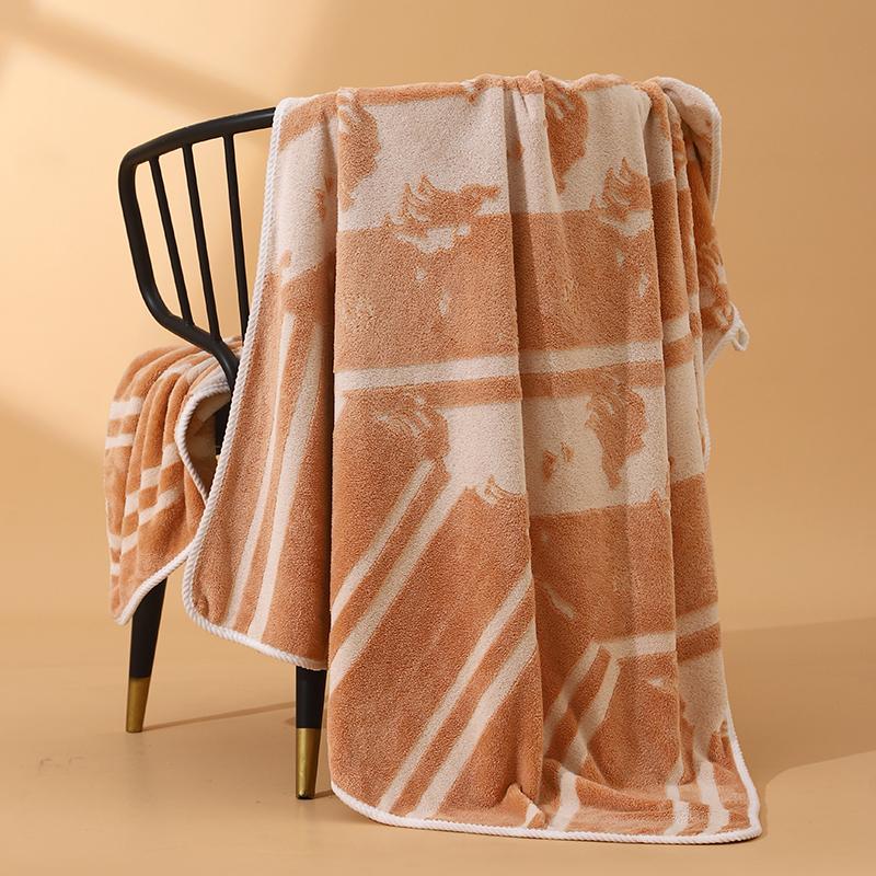 Customizable Abstract Pattern Bath Towels Large Soft Absorbent Coral Fleece Towels for Bathroom OEM ODM Logo Options