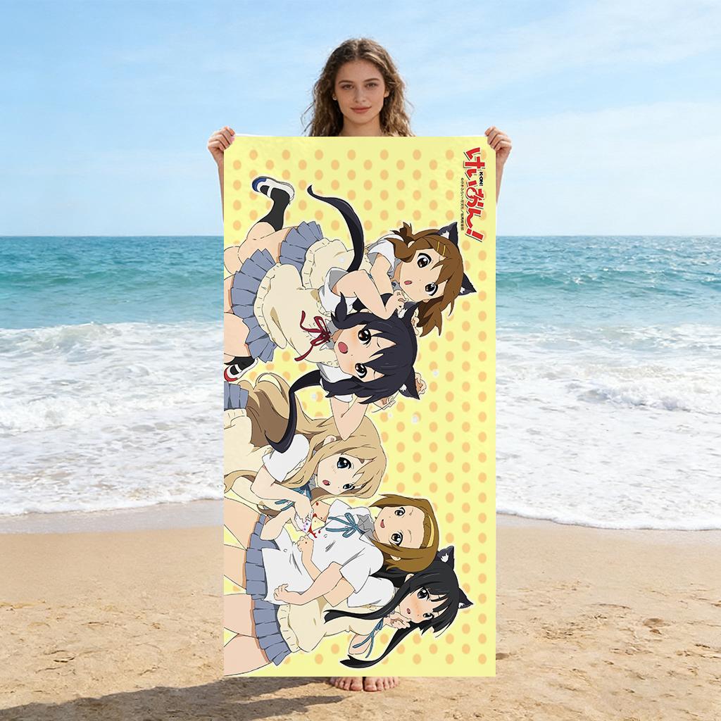 ВИКАМА K-ON! Девушка Свежее Желтое Пляжное Полотенце Быстросохнущее Супервпитывающее Подходит для Пляжного Отдыха Бассейна Летний Подарок для Друзей