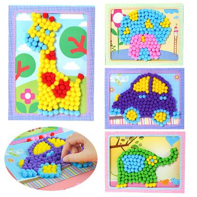 2 шт. Детские DIY наклейки-помпоны Игрушки Ручная работа Креативное рисование Раннее развитие Детский пазл для девочек и мальчиков Подарки TMZ