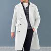 Men Overcoat Autumn Winter Lapel Collar Double-breasted Solid Color Pocket Long Sleeves Casual Loose Thick Warm Male Mid-length Coat Jacket Outwear