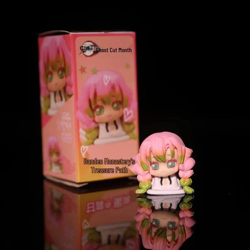 Убийца демонов: Набор из 5 спящих фигурок для торта - Тандзиро, Нэдзуко, Столп Любви, Столп Ветра