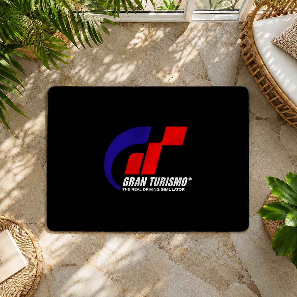 G-Gran-Turismo Floor Mat Flannel Rug Non Slip Absorbent Soft Washable For Entryway Hallway Bathroom Kitchen Decor