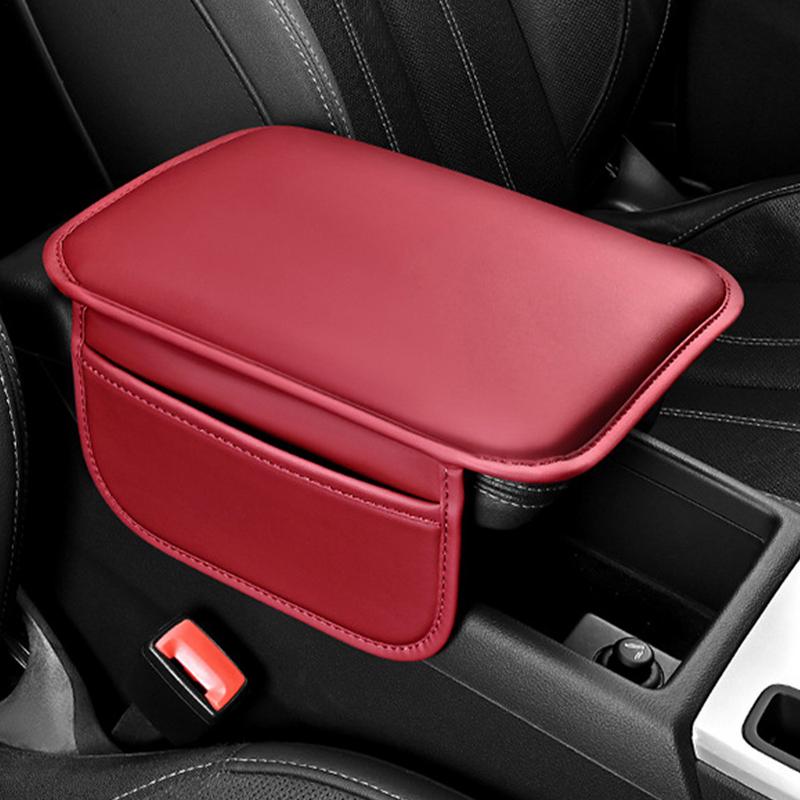 Car Armrest Cover PU Leather Waterproof Armrest Box Mat Center Console Mat Wear-Resistant Arm Rest Cushion Center Console