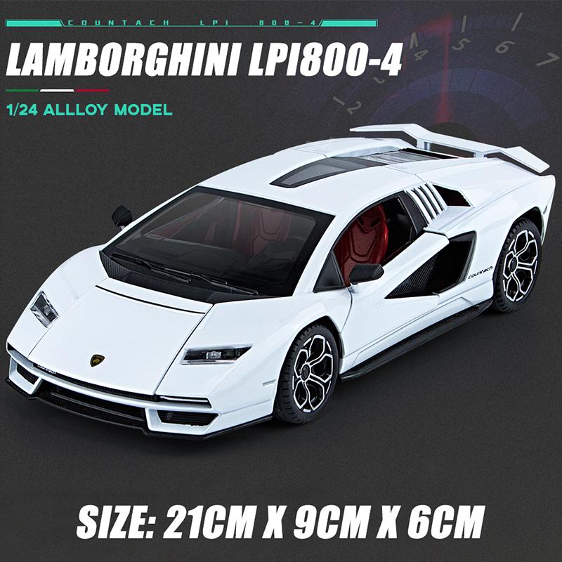 Масштаб 1/24 Lambo LPI800-4, литая под давлением модель автомобиля из сплава, игрушки, откатной автомобиль со звуком и светом для детей, коллекция подарков для взрослых