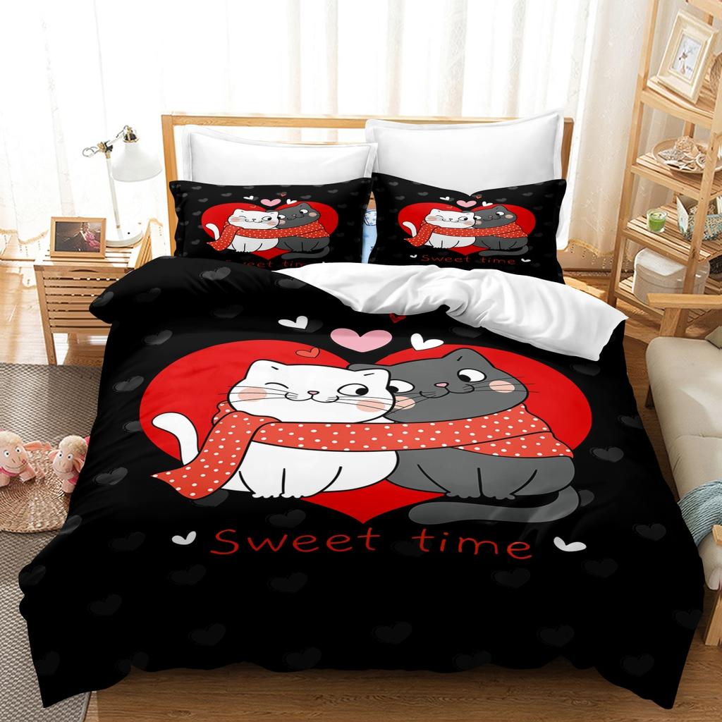 3D комплект постельного белья «Современная романтическая любовь» для молодоженов, одеяло и наволочка AU240 * 270, супер размер, комната для пары, мягкое украшение для дома