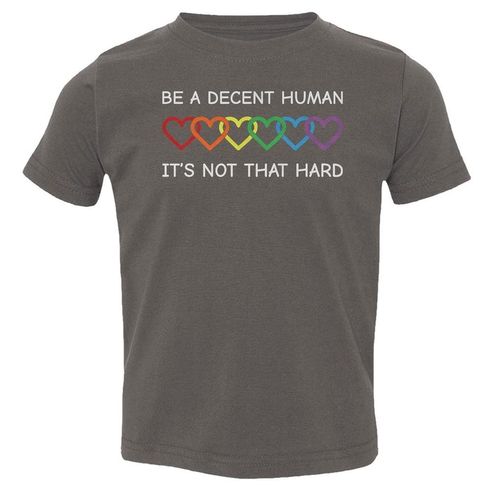 Colorful Hearts Rainbow - Be A Decent Human Toddler T-Shirt Unisex T-Shirt