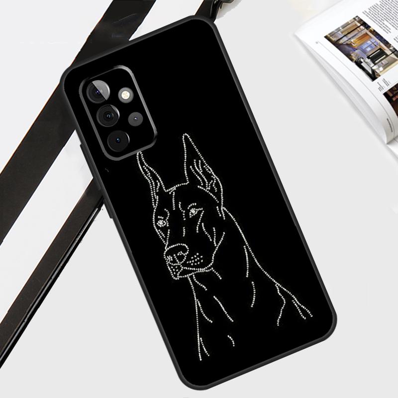 Animals Doberman dog Case For Samsung Galaxy A12 A22 A32 A52 A56 A36 A26 A16 A06 A54 A34 A14 A13 A53 A15 A35 A55