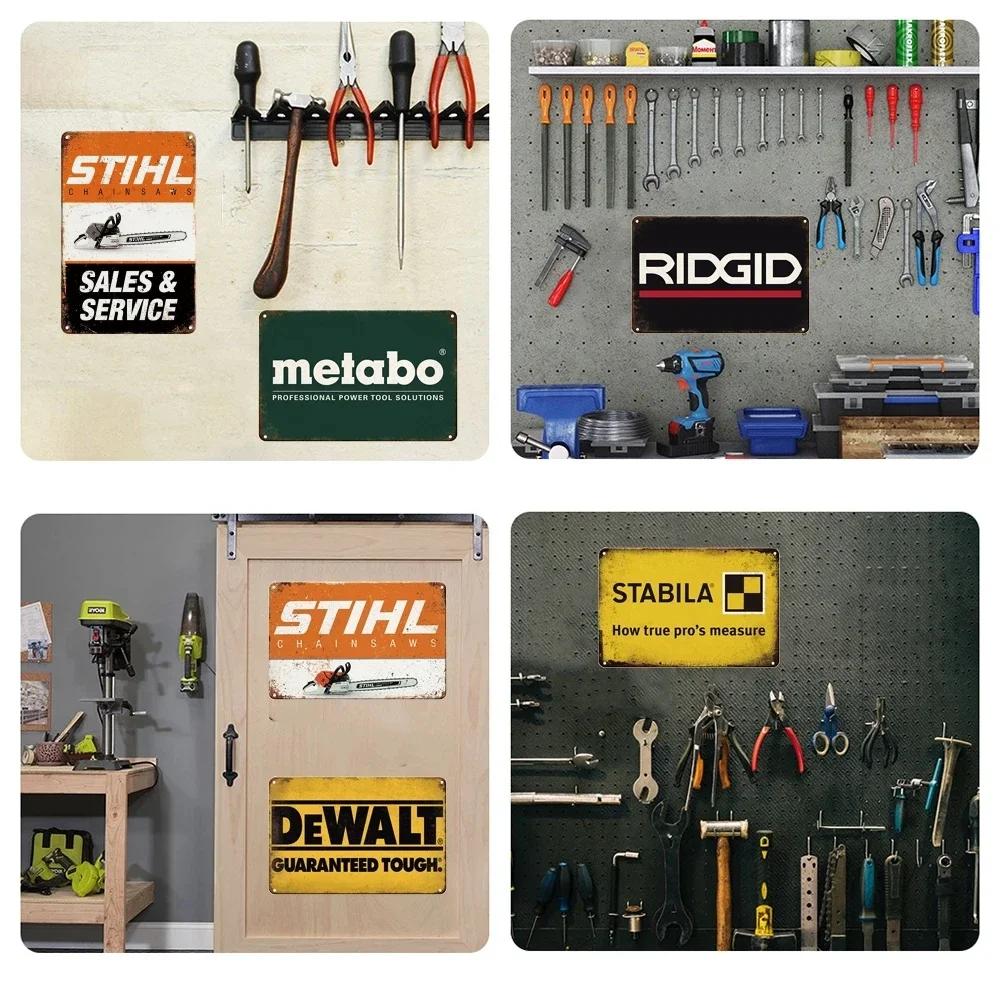 Ретро Инструмент Бренд Stihl Металлическая Жестяная Табличка Винтажная Тарелка Винтажная Табличка Для Мужской Пещеры Домашнего Бара Кафе Гаража Мастерской Клуба Настенный Декор