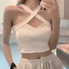 Summer Halterneck Tops Women's Off-the-shoulder Sexy Sleeveless Inner and Outer Wear Internet Celebrity Beautiful Backs, Short Camisoles Tide
