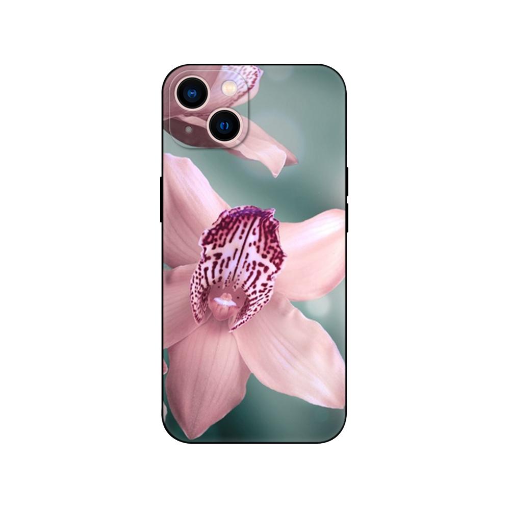 Черный чехол из ТПУ для Motorola Moto G31 G40 Fusion G41 G50 G55 Edge 30 G10 G20 G30 G100 5G G22 4G, чехол с цветком орхидеи