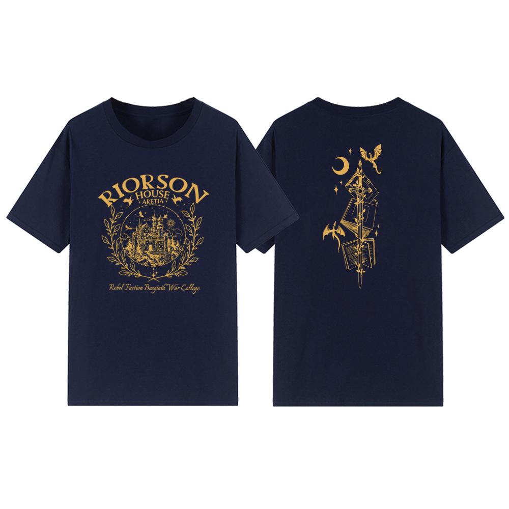 Футболки Riorson House, винтажная рубашка Fourth Wing, унисекс, футболка с коротким рукавом, книжные подарки, ретро-футболка Rider, женская одежда