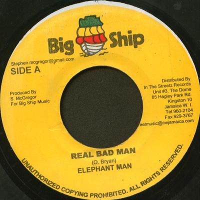 7-дюймовая пластинка ELEPHANT MAN - Real Bad Man NONE Big Ship Ямайское регги, ска и даб Б/У