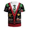 New Fun Muscle Christmas Print O-Neck Loose Short Sleeve Holiday Street Style Men's Plus Size T-shirt