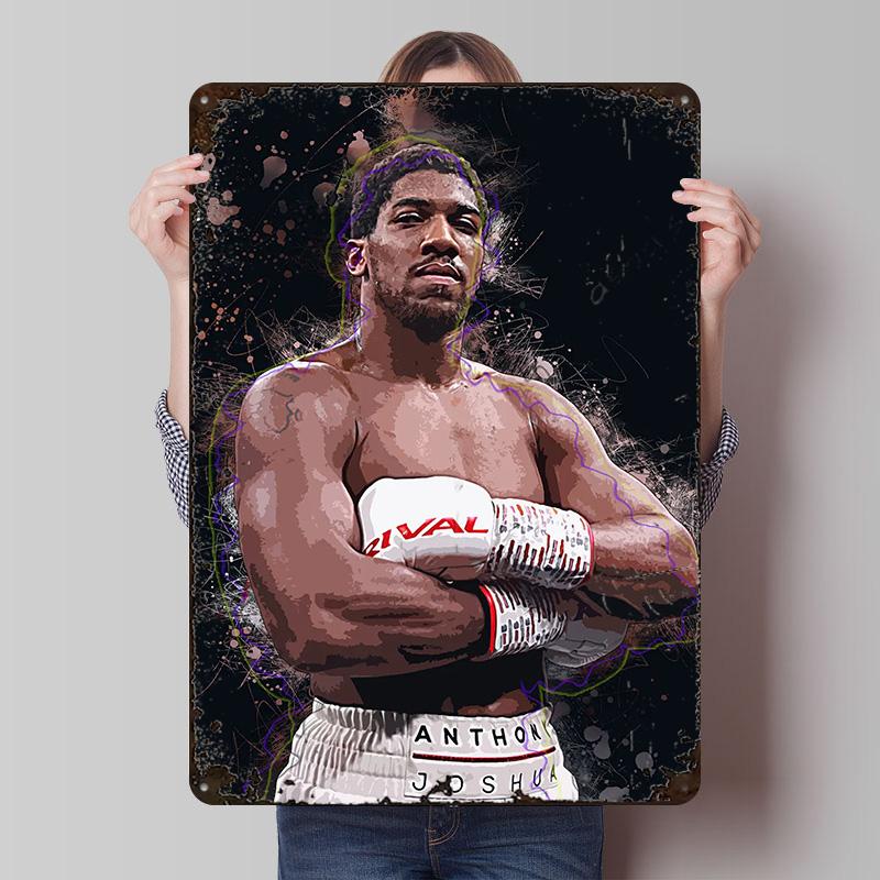 Anthony Joshua Printed Poster Customized Wall Art Retro Vintage Metal Tin Signs for Room Bar Accessories Decoration Home House