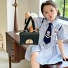 Girls Summer Polo Collar Striped Dress With Rabbit Print Preppy JK Uniform For Big Kids