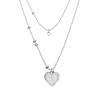 Nff Heart Spill Layer Necklace-silver