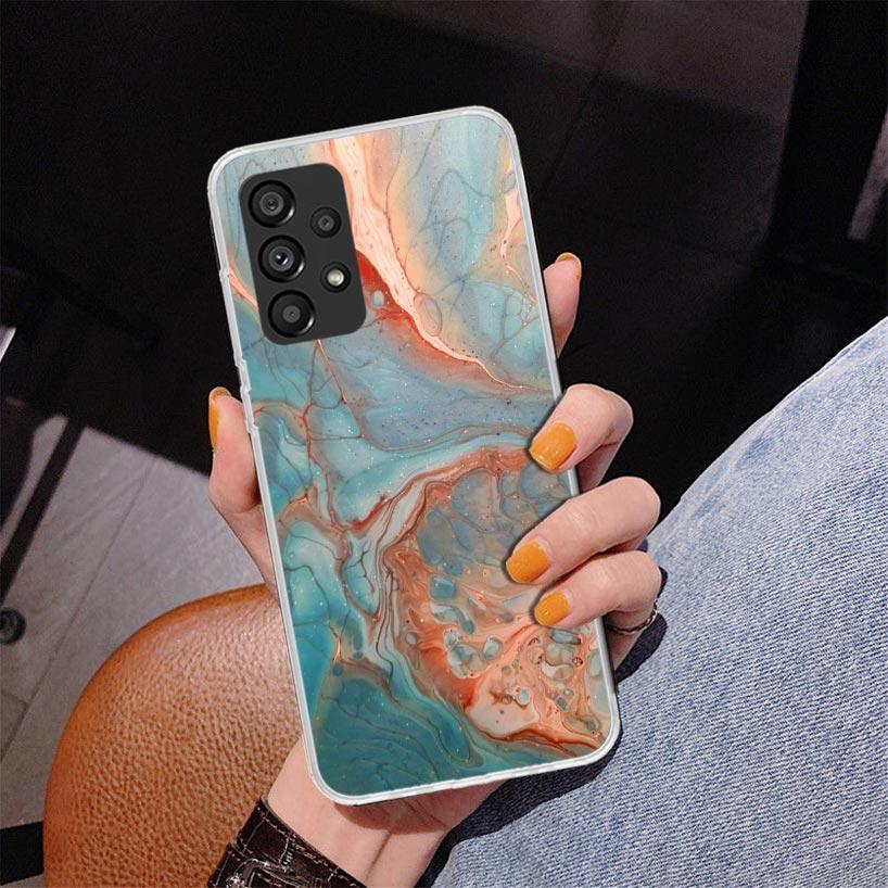 Модный Золотой Розовый Геометрический Мраморный Чехол Для Телефона Для Samsung Galaxy A17 A16 A15 A14 A13 A57 A56 A55 A54 A53 A37 A36 A35 A34 A33 A26