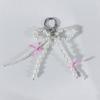 Sweet Bowknot Pearl Keychain Pendant Lovely Beaded Hanging Decorations Keyring Charm Phone Lanyard Phone Charm Bag Pendant