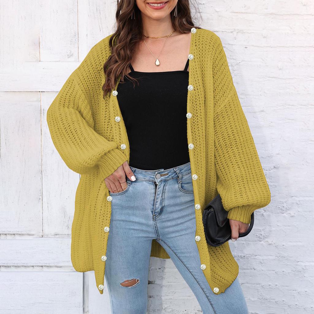 Женский толстый вязаный свитер кардиган свободный ленивый стиль повседневный свитер