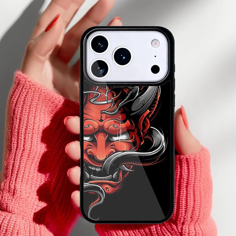 Японский чехол-маска Хання для iPhone 17 16 15 14 13 Pro Max Задняя крышка для 12 11 Pro Coque