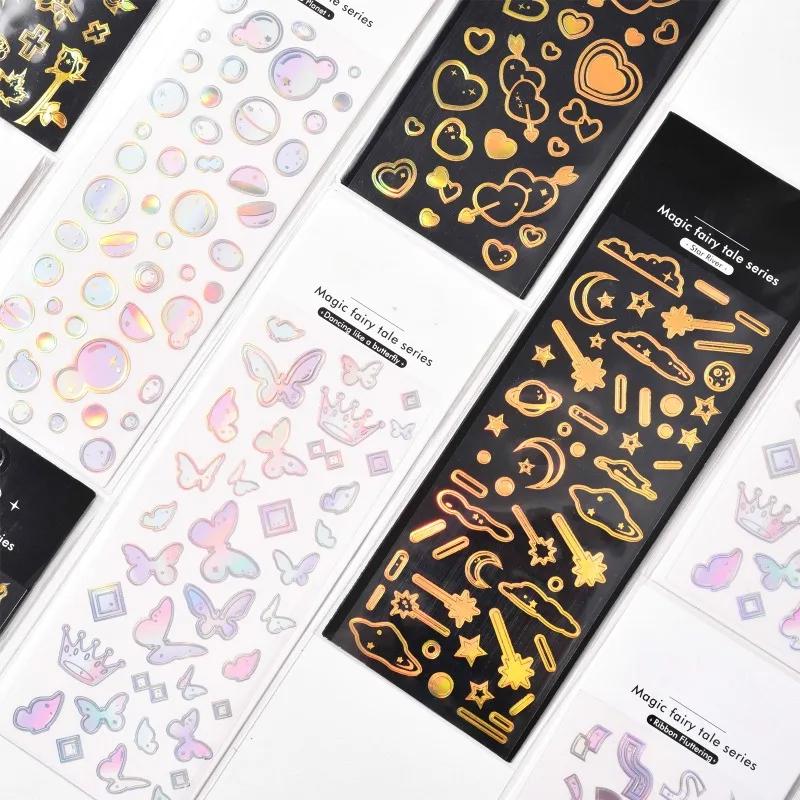 Лазерные наклейки серии Magic Fairy Tale, симпатичный мини-альбом, материал для самостоятельного изготовления, эстетическая открытка для девочки, альбом, блокнот, декоративные наклейки