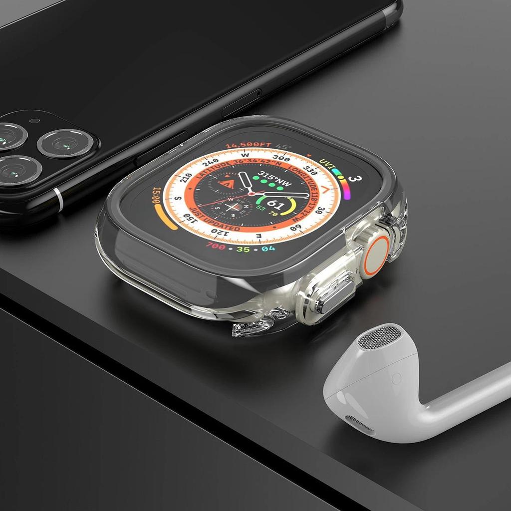 Чехол из ТПУ+ПК для Apple Watch Ultra 2 49 мм Серии 9 8 7 6 SE 5 4 45 мм 41 мм Защитная рамка-бампер Чехол для iwatch 9 6 5 4 se 44 мм