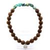 Bracelet - A BIJOUX - African Turquoise - 8 Mm Wood Beads - Length 19-20 Cm - Made In France