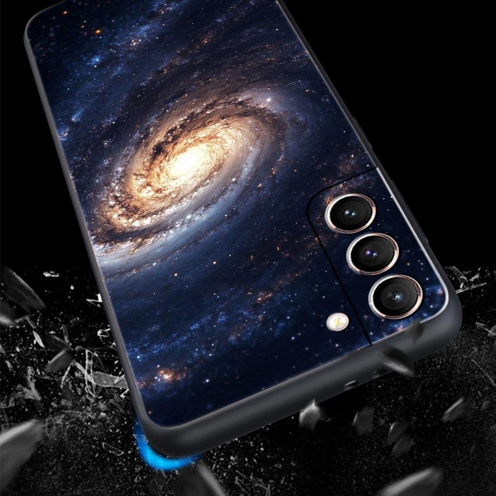 Чехол для телефона "Лунная Галактика Вселенная" Для Samsung Galaxy S26 Ultra S25 Plus S24 FE S23 S22 5G S21 S20 Черный Мягкий