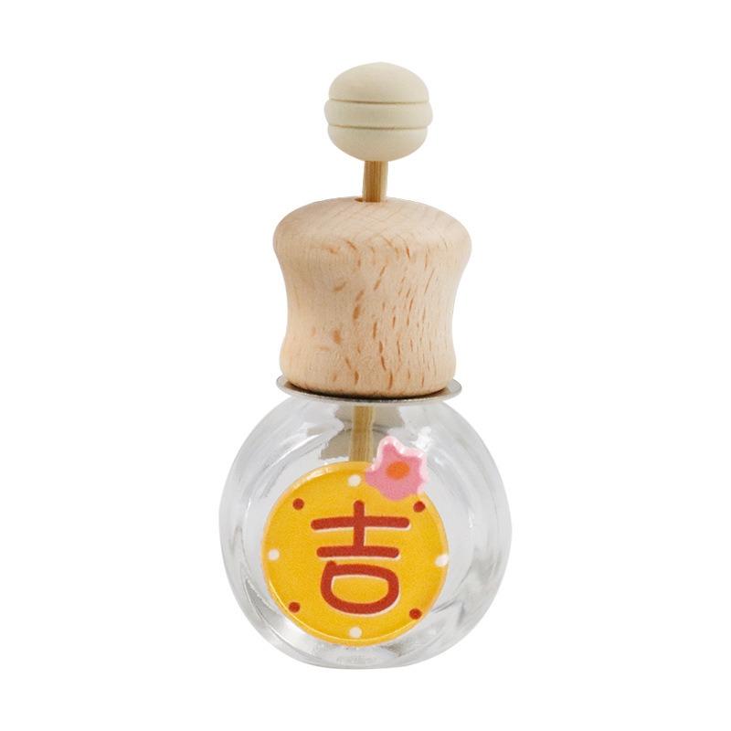 Car Air Vent Clip Aromatherapy Bottle Lucky Text Empty Diffuser Cute Car Interior Decor
