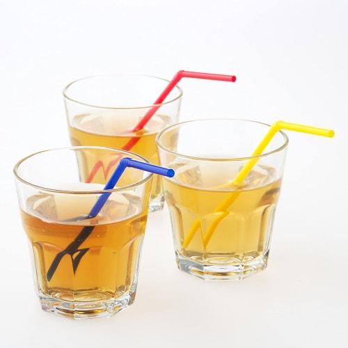 Strix Designs Straws, 300 count (3 packs of 100 each), 16cm x 4mm diameter, 3 colors, Mini, Flexible, Bendable, with Zipper, Diagonal Cut, Colorful, P
