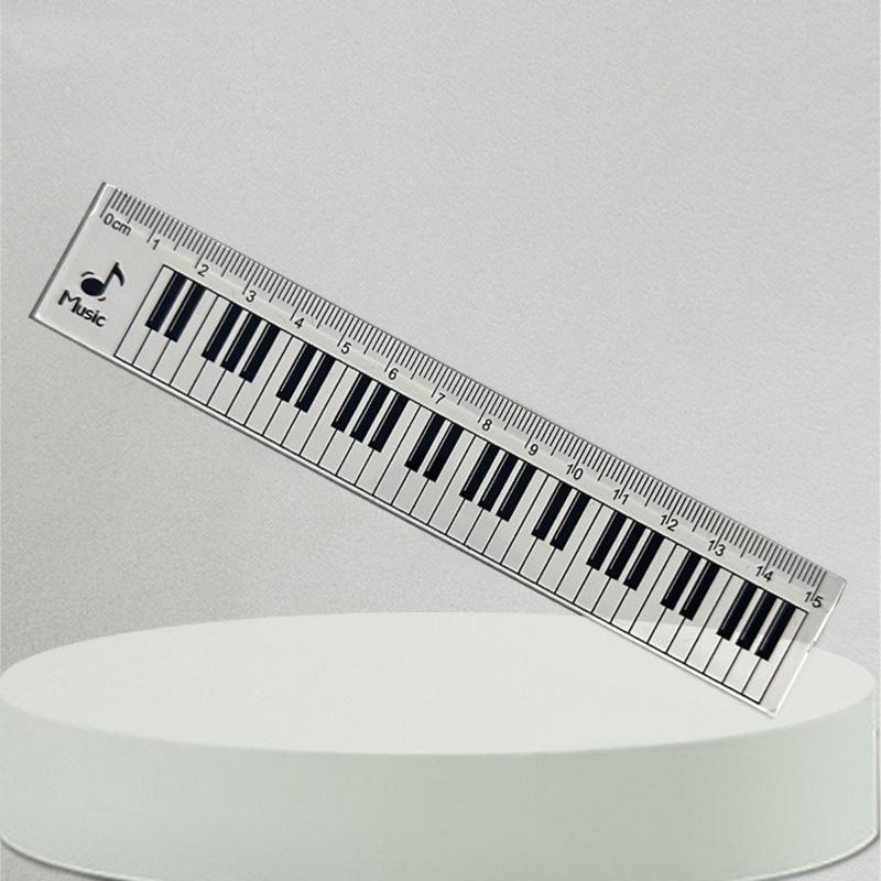 1Pcs Centimeter Scale 15Cm Transparent Ruler Creative Piano Keyboard Rulers Student Back To School Stationery