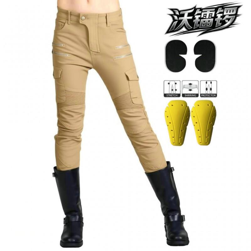Womens Motorcycle Riding Pants All-Season Stretch Denim Protective Gear Outdoor Touring Commuting