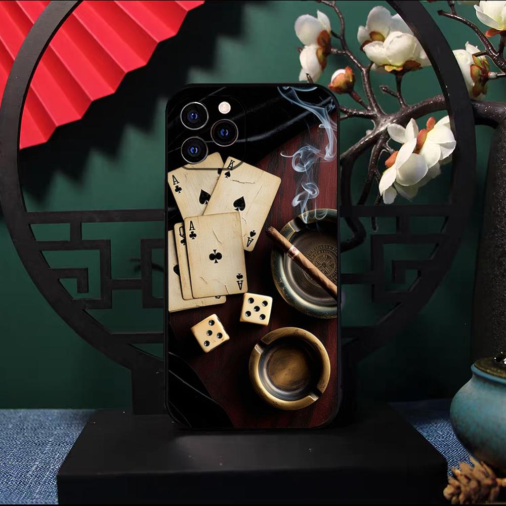 Dices Stakes Pokers Phone Case For IPhone 17 Pro Max 16 15 14 Pro Max 13 11 X Xs Xr 8 7Plus Silicone Cover