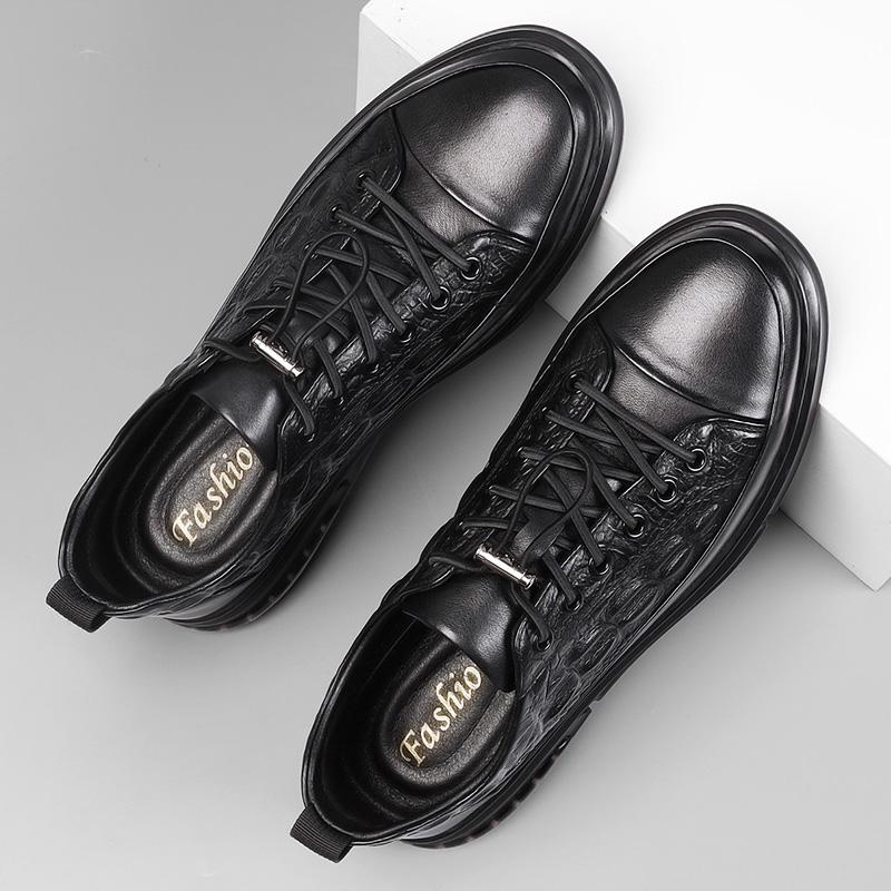 Мужская обувь из натуральной кожи высокого качества, повседневные модные кроссовки, мужская черная крокодиловая кожа, удобная роскошная мужская обувь