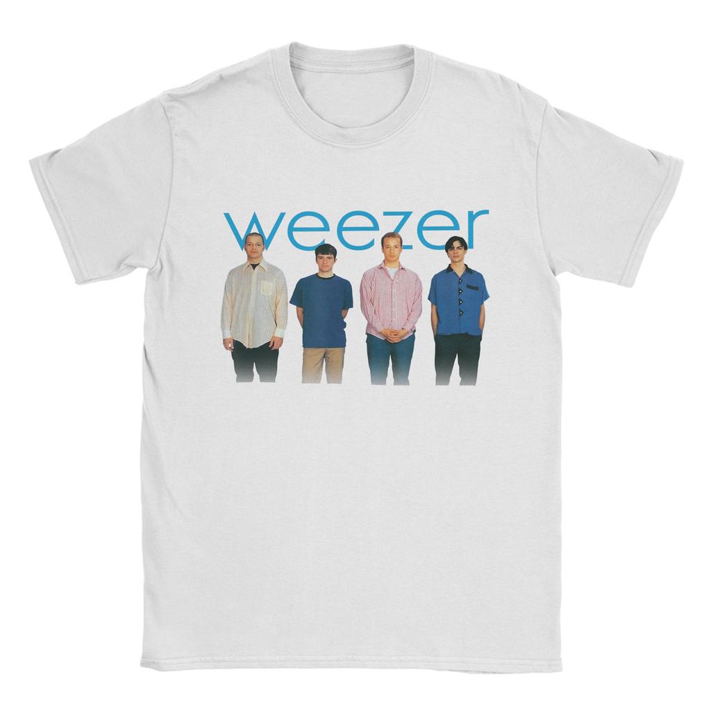 Streetwear Weezers Blue Album Anniversary Cover T Shirt Men Cotton Short Sleeve Round Neck Summer Top Tee