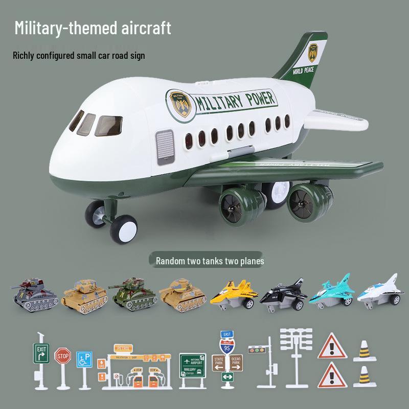 Extra Large Children's Inertial Airplane Toy Set with Lights and Music