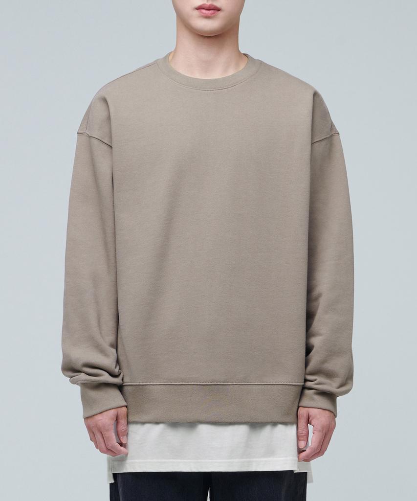 MUSINSA STANDARD Layered Crew Neck Long Sleeve T-Shirt_Long Length [Cream]