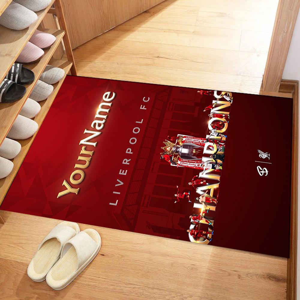 Liverpool Customize Your Name Floor Rug Office Rug Design for Bedrooms Hallway Living Rooms Balcony Antislip Carpet Anime Office Decor