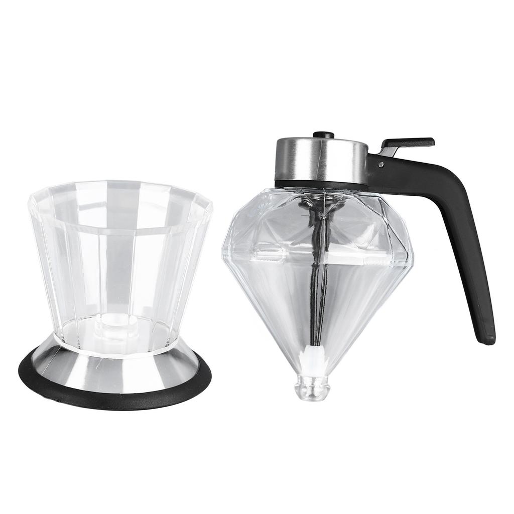 Диспенсер для медового сиропа с подставкой Многоцелевая банка для меда Прозрачный стеклянный контейнер для меда с черпаком