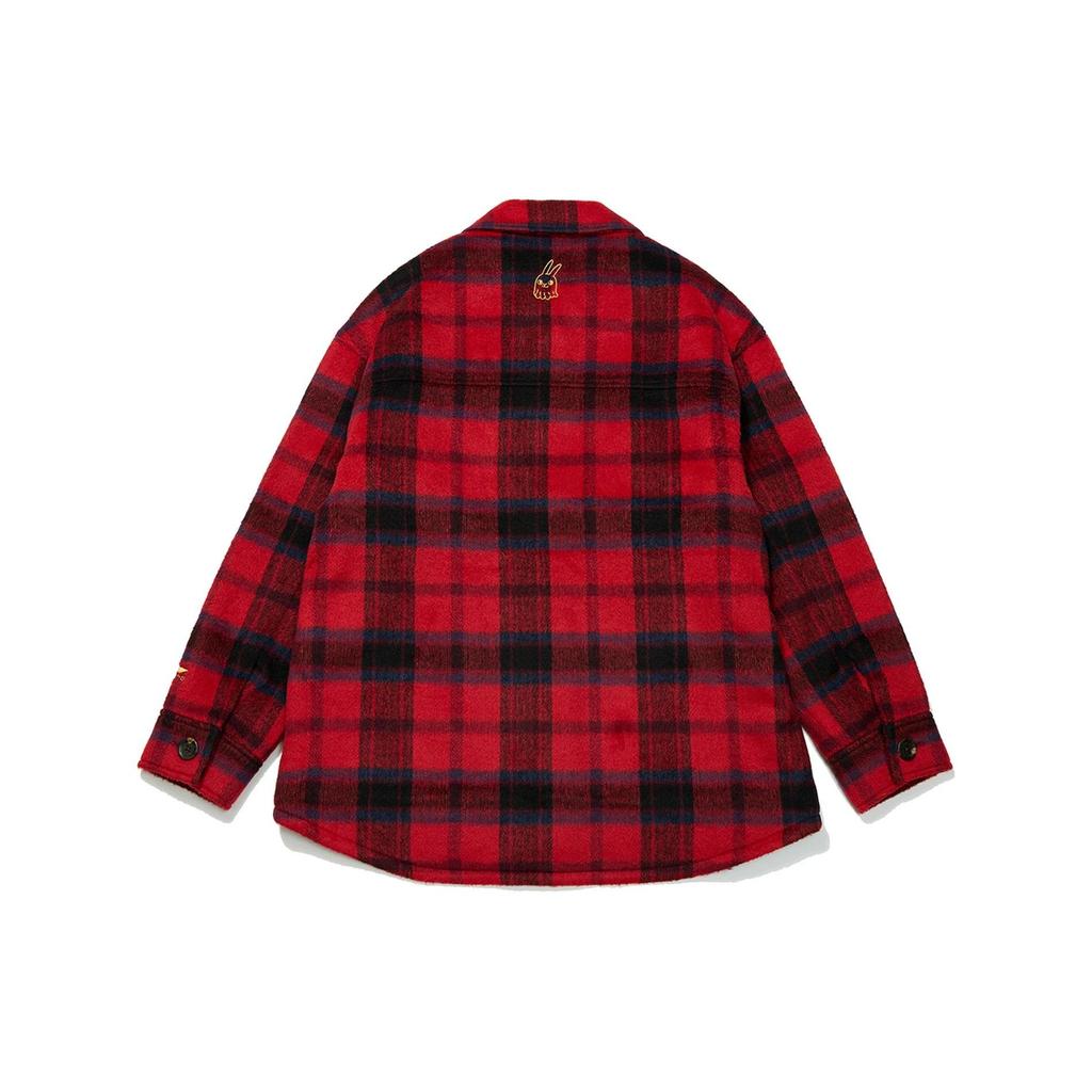 Li Ning Logo Print Loose Long Sleeve Cotton Jacket Women Jackets Red AFMT002-4