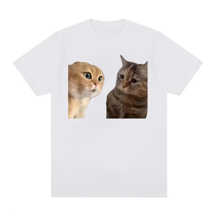 Funny Cats Talking Meme Graphic Tshirt Unisex Unisex Fashion Short Sleeve Loose Top Cute Animal Printed Unisex Tees