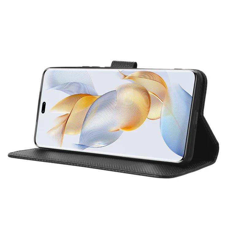 For Honor 90 Pro Phone Stand Cover Wallet Diamond Texture Anti-Dust PU Leather Cell Phone Case