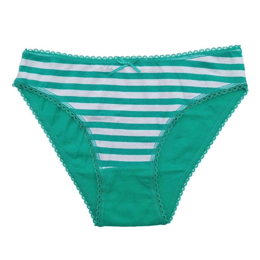 Сексуальные трусики для женщин, хлопковое мягкое женское нижнее белье, комплект кружевных трусов, женское полосатое бикини, нижнее белье, 6 шт./лот