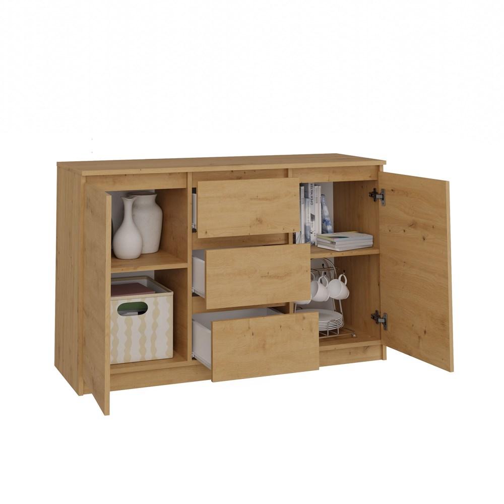 Chest Of Drawers 2D3S 120Cm Artisan Oak Doors Living Room