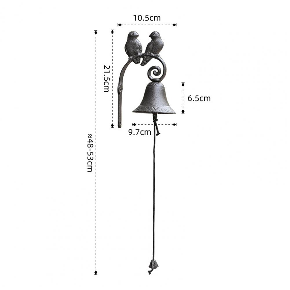 Уличный колокольчик для крыльца, колокольчик с птицей, деревенский чугунный обеденный колокол с дизайном птицы, винтажный настенный для декора фермерского дома, церкви