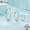 Минималистичные серьги-кольца BAMOER из стерлингового серебра 925 пробы, серьги-каффы для пирсинга хряща из белого золота для женщин