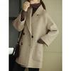 Premium Ribbed Woolen Overcoat for Women, Loose Fit To Accentuate Slimming Look In Spring Autumn Winter